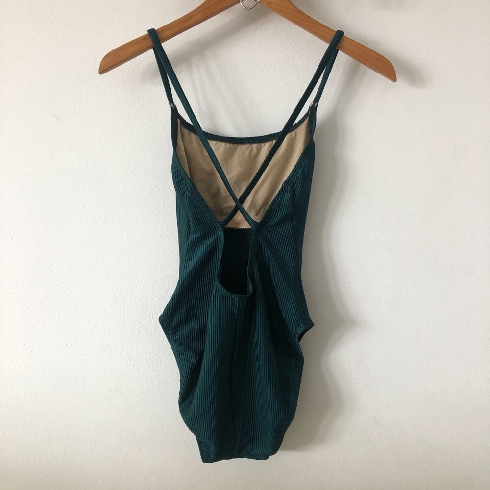 Vintage Ribbed Swimsuit Sz M - Picture 2 of 7